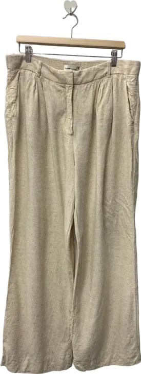 Abercrombie & Fitch Beige Linen Trousers UK 14