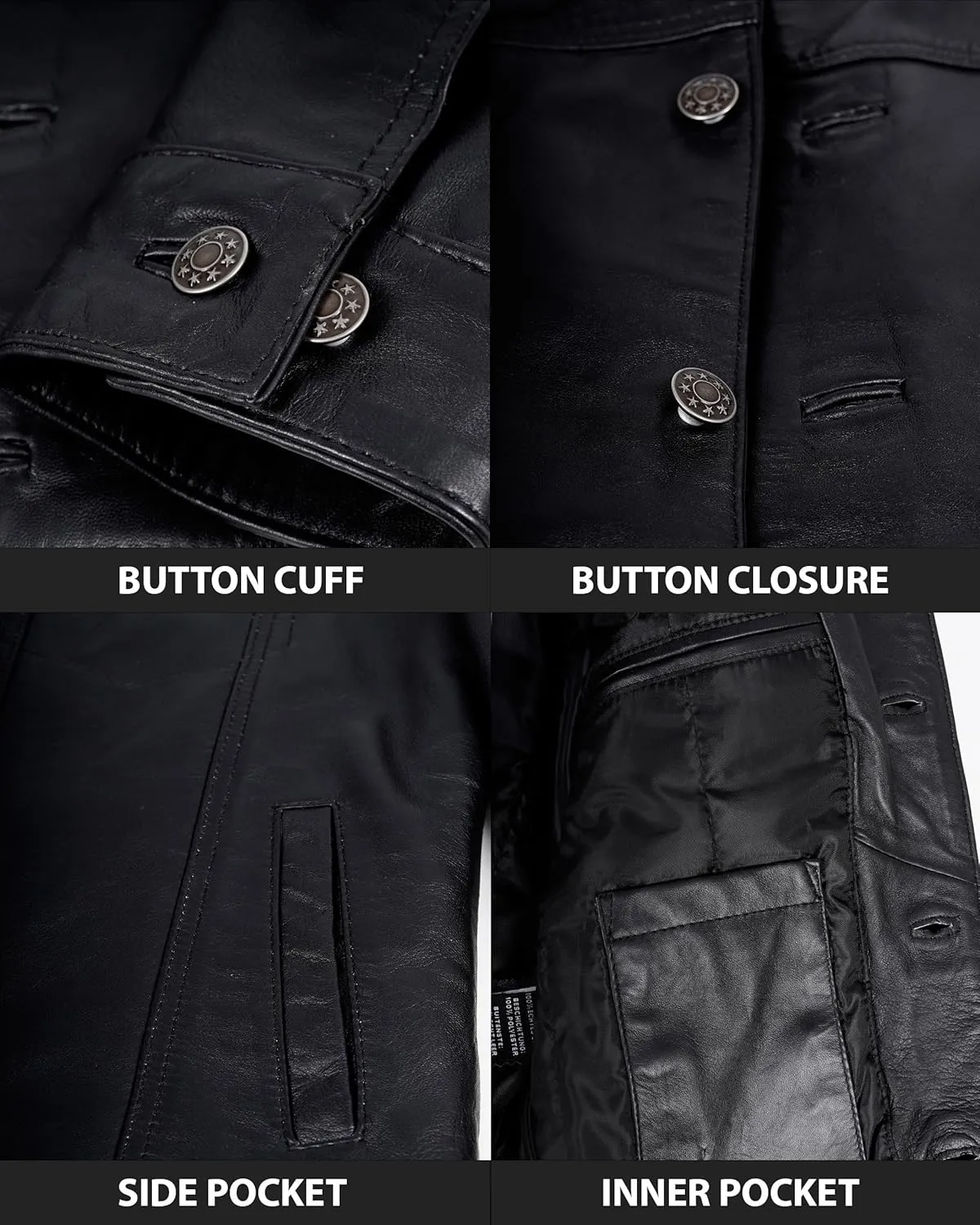 Blingsoul Premium Vintage Leather Jacket Men - Real Lambskin Trucker Mens Leather Jackets