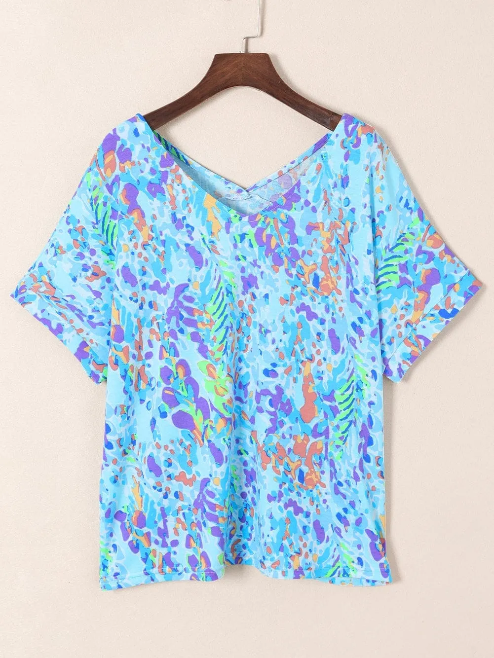 Blue Blossom Relaxed Fit Floral Top
