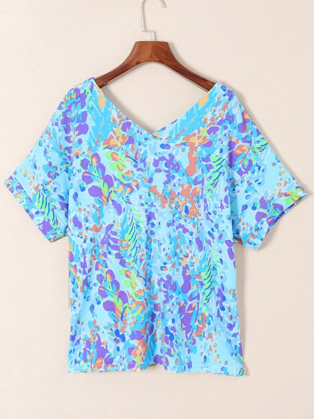 Blue Blossom Relaxed Fit Floral Top
