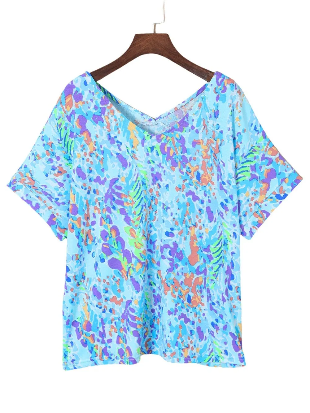 Blue Blossom Relaxed Fit Floral Top