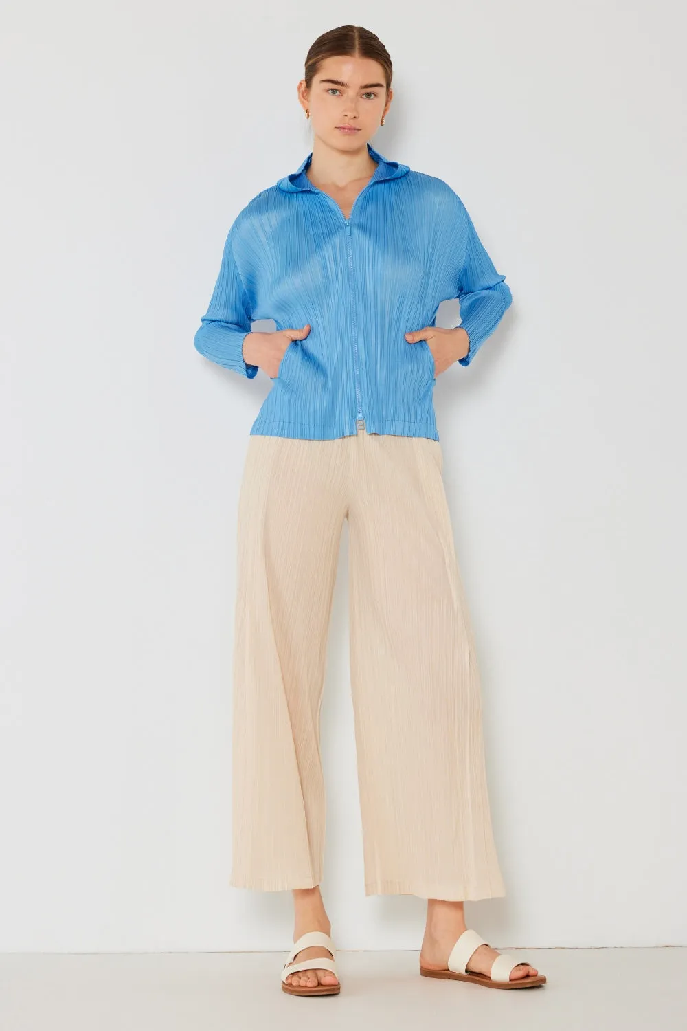 Blue Zone Planet |  Marina West Swim Pleated Hood Jacket with 2 Way Zipper