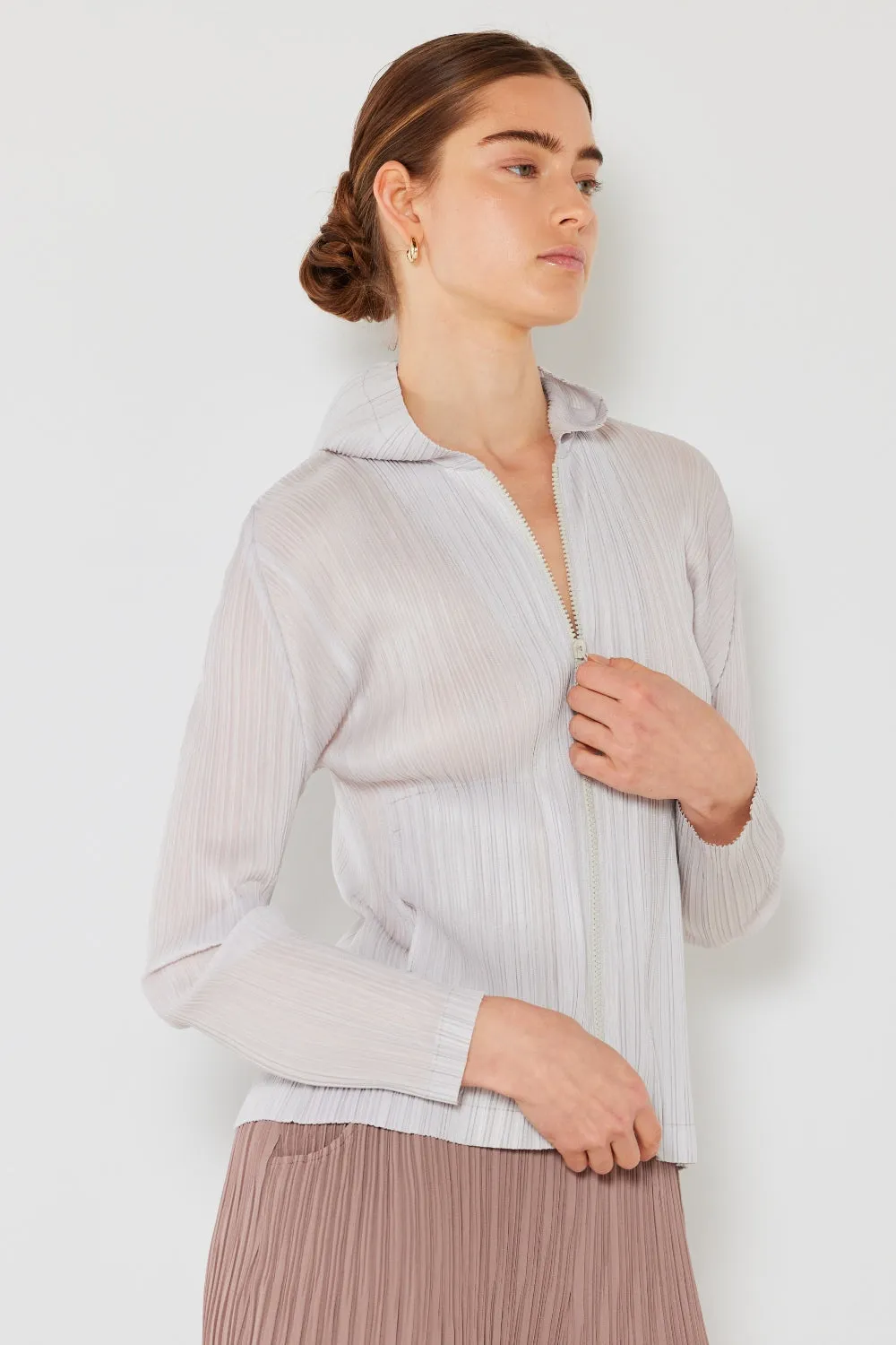 Blue Zone Planet |  Marina West Swim Pleated Hood Jacket with 2 Way Zipper