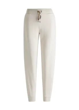 BOSS Womens Logo Print Cuffed Bottoms with Signature Stripe Cords - Open White