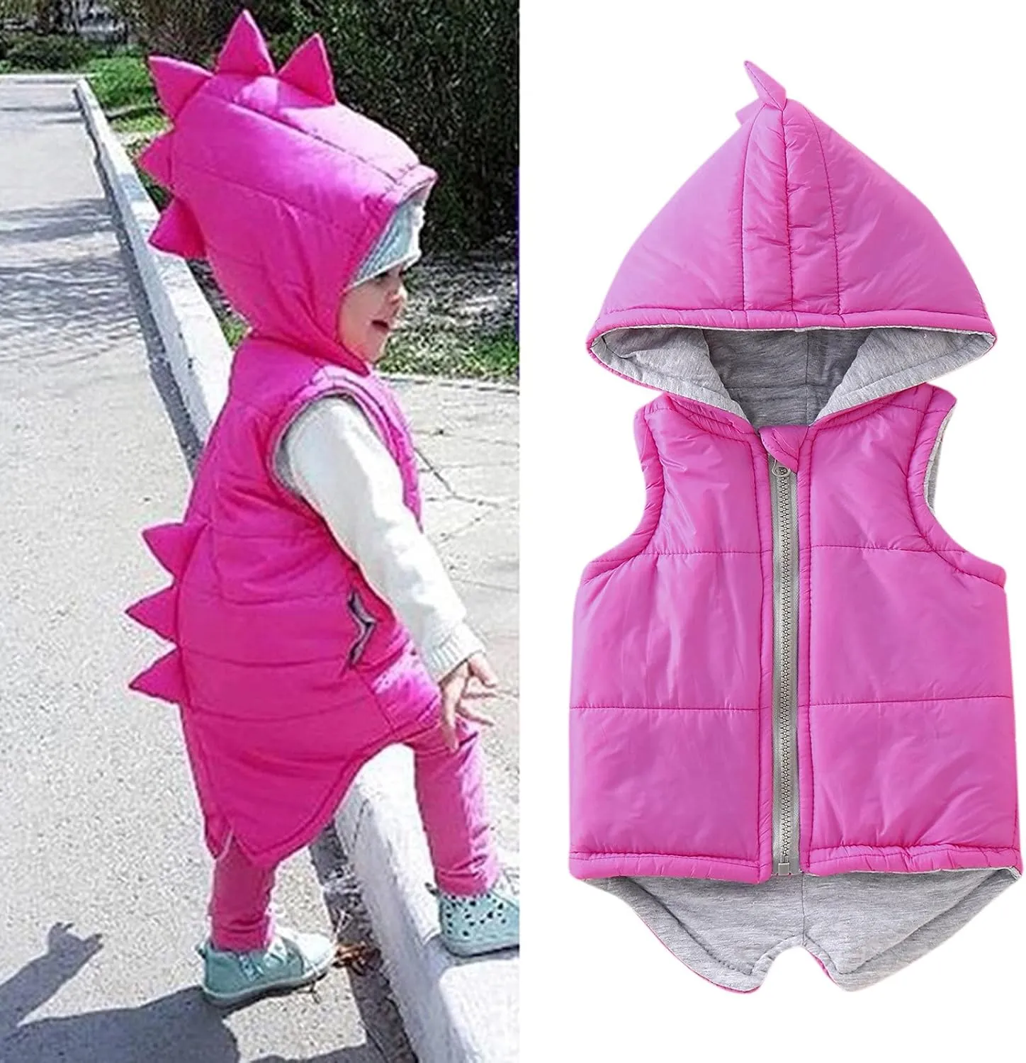 Boys Vest Kids Winter Coat Dinosaur Jacket Outerwear Girls Toddler Hooded Baby Boys Kids Winter down Jacket Boys