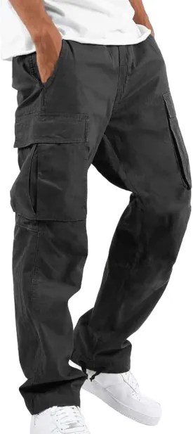 Cargo Pants for Men Tactical Relaxed Straight Fit Pant Casual Outdoor Hiking Jogger Classic Pants with Multi Pockets
