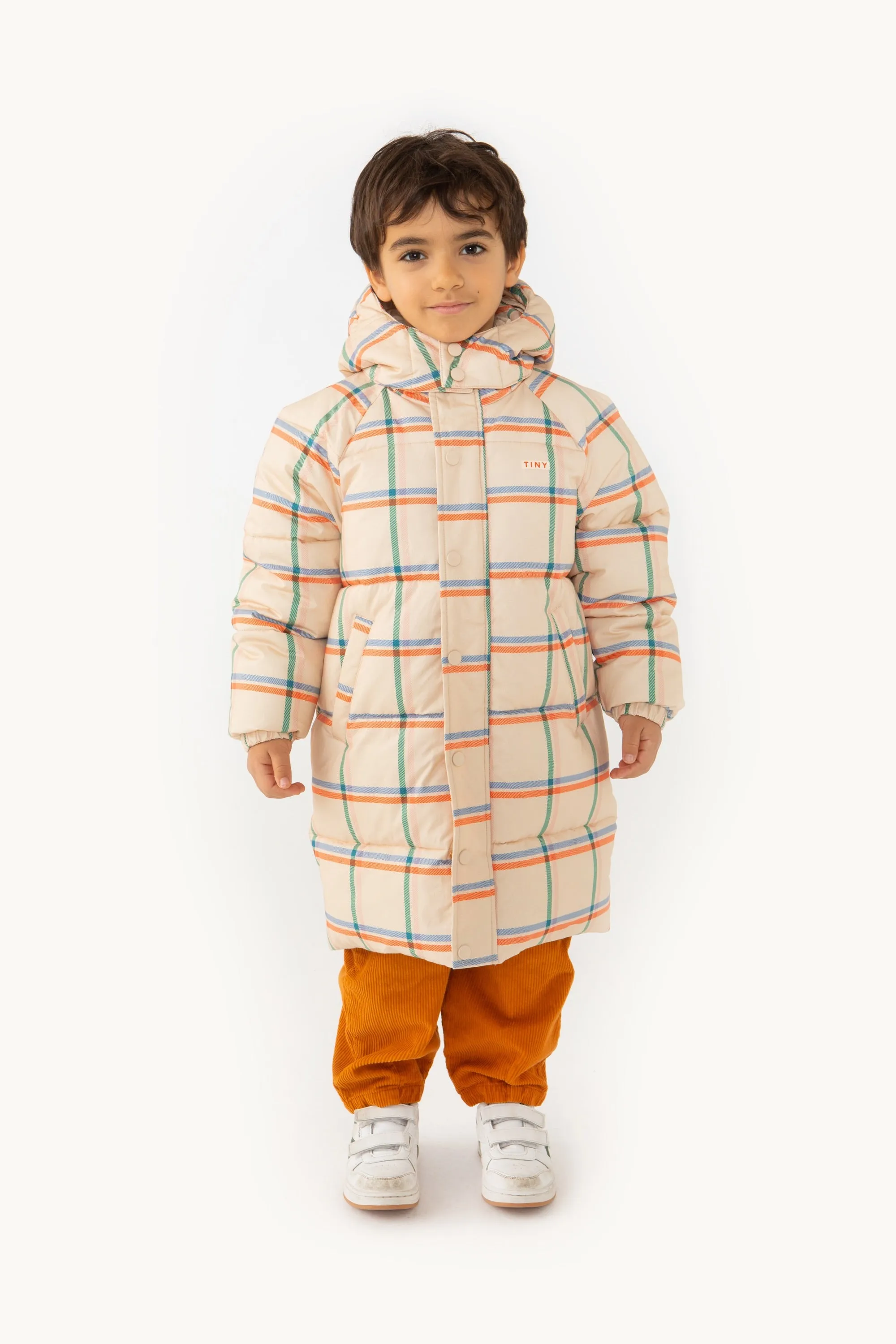 Check padded jacket/coat