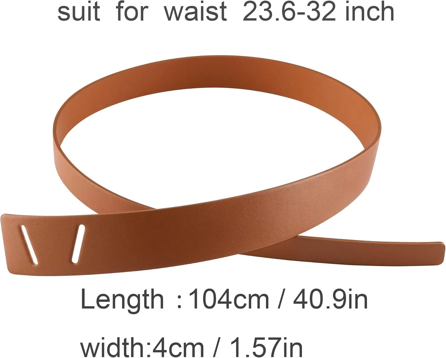 CHIC DIARY Women Fashion Knot Belt for Dress Jeans Cowhide PU Leather Tie Waist Belt No Buckle Cinch Belt