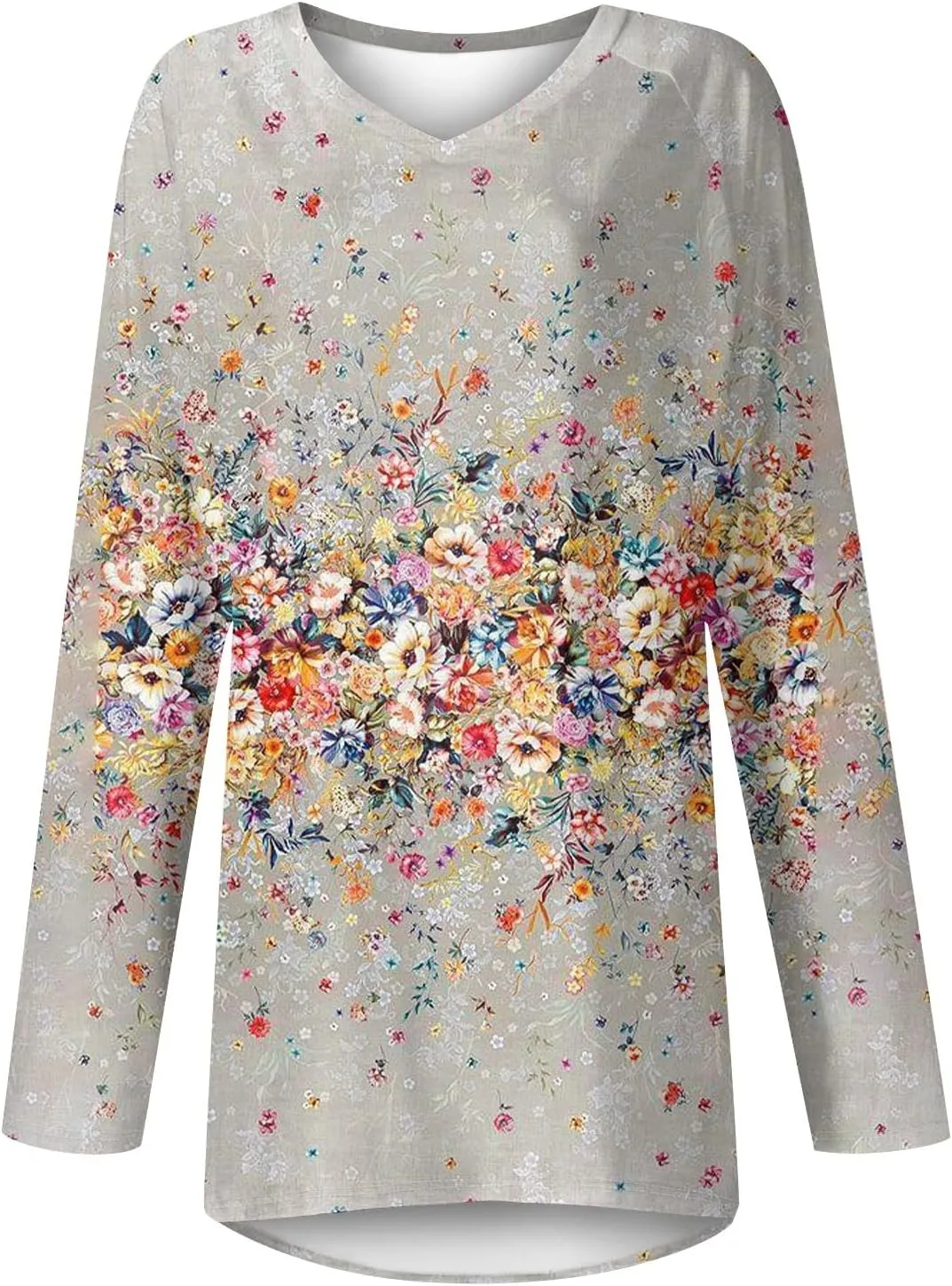 COTECRAM Women Long Sleeve Shirts V Neck Long Loose Fit Tunic Tops Casual Spring Fashion Outfits Trendy Clothes 2025