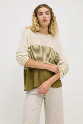 Emma stripe knit - khaki