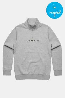 Family 1/4 Zip Fleece Pullover Grey Marle
