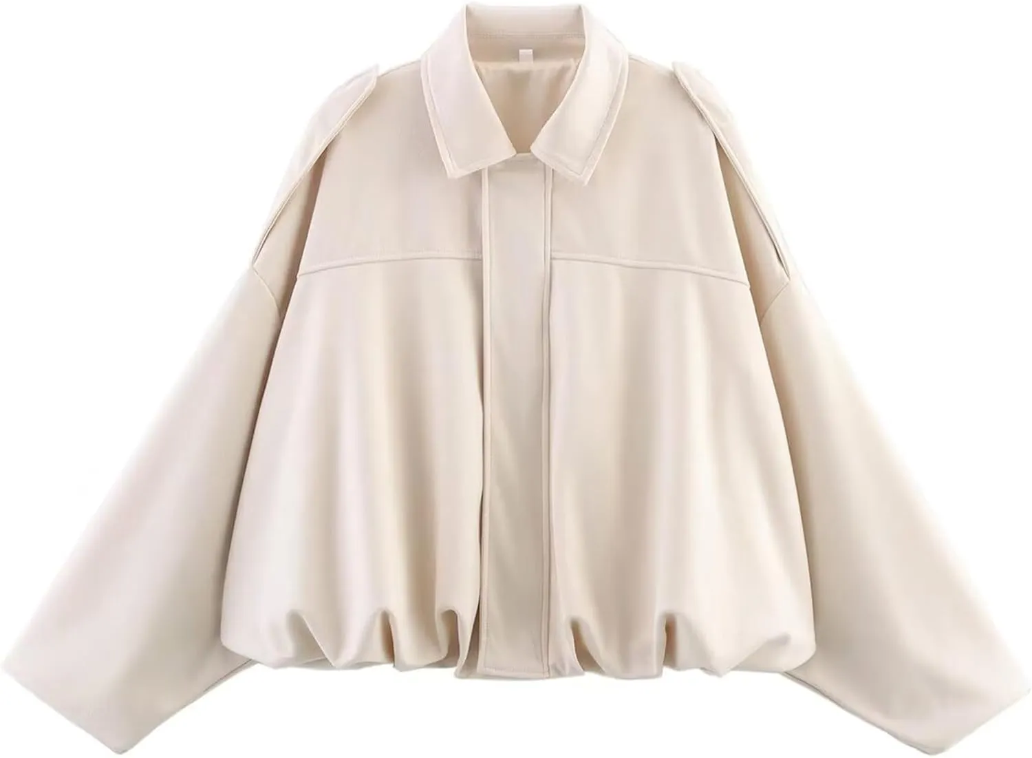 Faux Suede Jacket Women Oversized Long Sleeve Zip Up Epaulet Bomber Leather Jackets Oversized Casual Coat