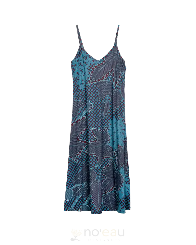 KINI ZAMORA - Kukui Burgundy Spaghetti Strap Maxi Dress