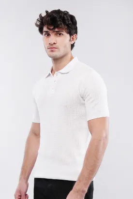 Knitted Polo Shirt - White