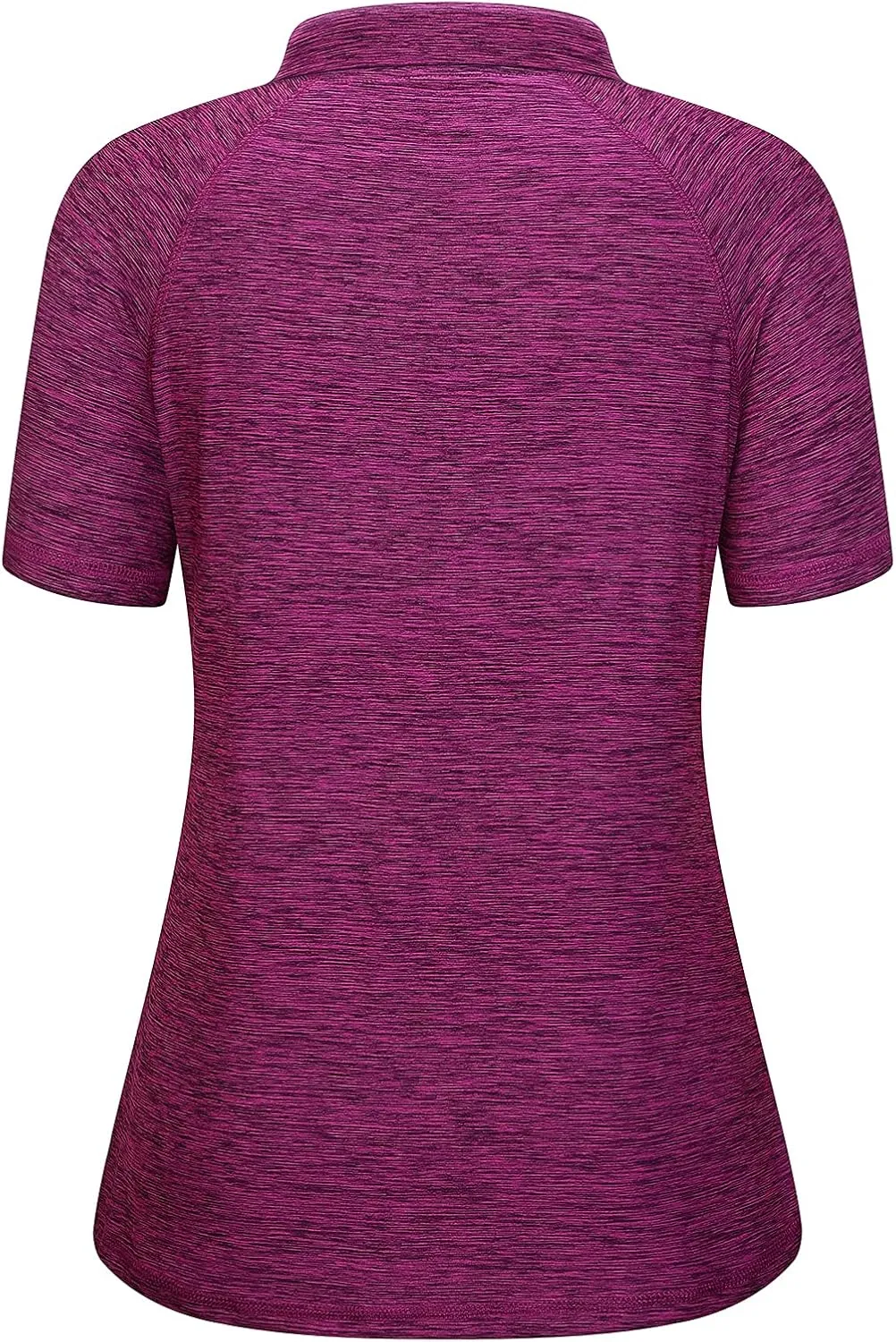 Koscacy Womens Quarter Zip Polo Shirts Short Sleeve Quick Dry Golf Tennis Athletic Tops (S-2XL)