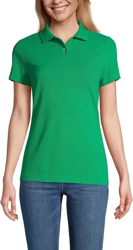 Lands' End Women's Short Sleeve Basic Mesh Polo Shirt