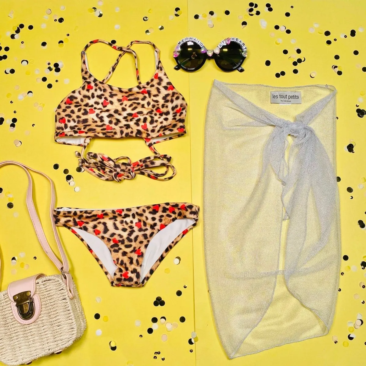 LEOPARD HEARTS TWO PIECE BIKINI
