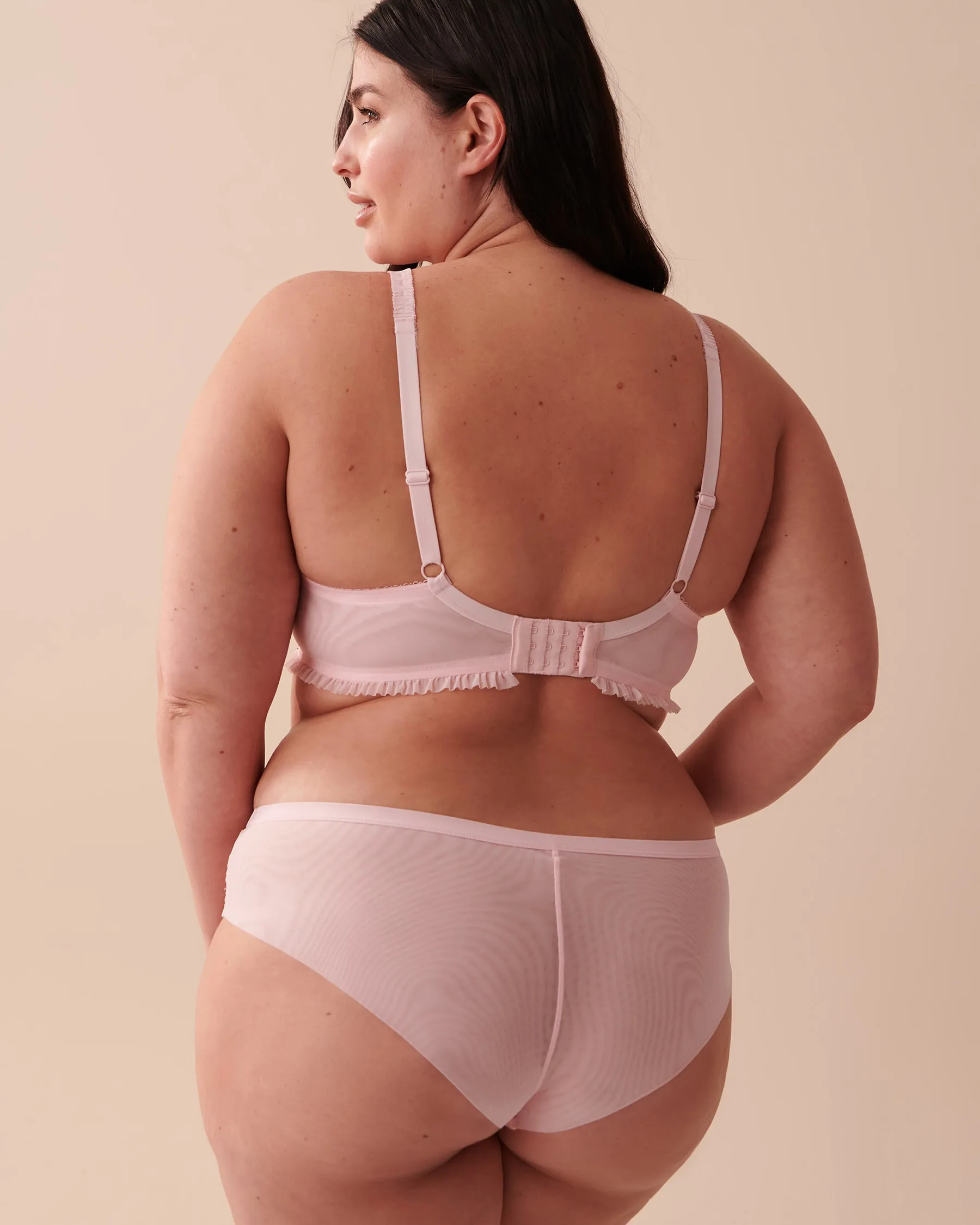 Lightly Lined Embroidered Mesh Bra