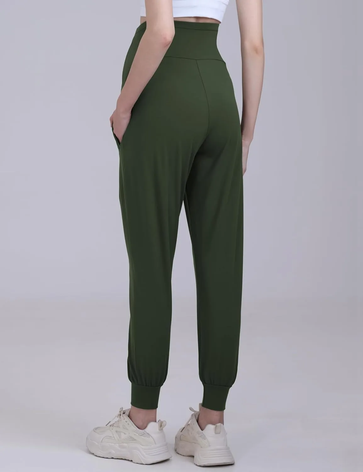 Maternity Joggers Pants Over Belly Track Cuff Workout Lounge Stretchy Pregnancy Sweatpants with Pockets