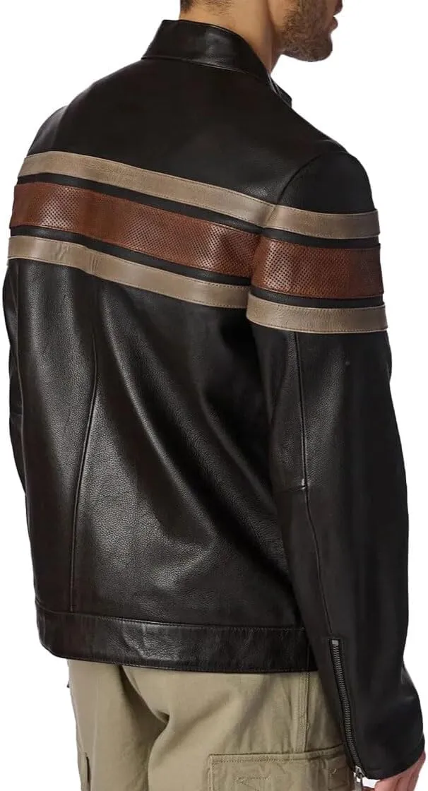 Men's Classic Elite Vintage Style Cafe Racer Retro Motorcycle Distressed Biker Zip Up Genuine Leather Jackets For Men