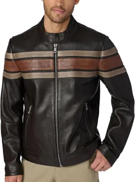 Men's Classic Elite Vintage Style Cafe Racer Retro Motorcycle Distressed Biker Zip Up Genuine Leather Jackets For Men