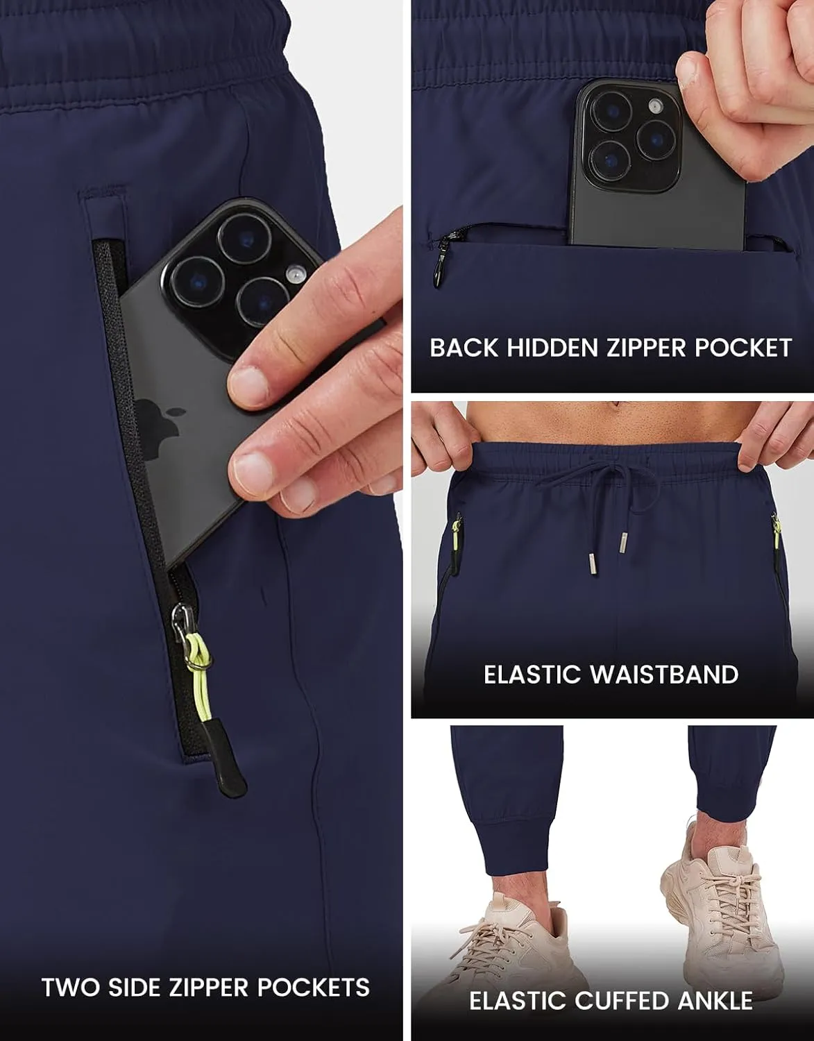 Mens Jogger Lightweight Athletic Workout Pants Quick Dry Breathable Track Jogging Sweat Pants for Exercise Gym