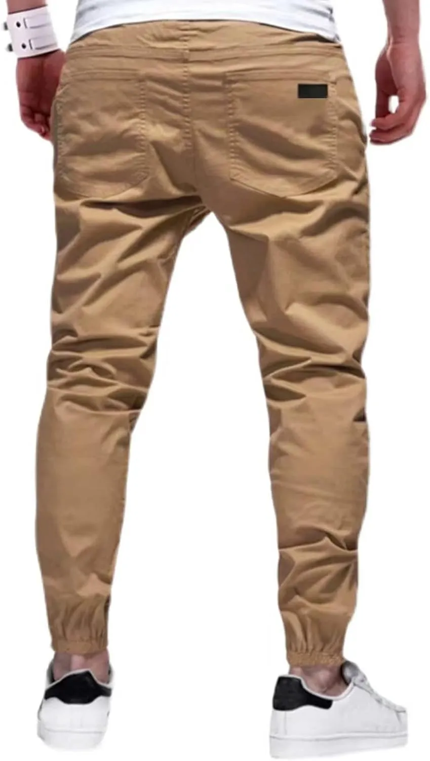 Men's Outdoor Jogging Casual Pants Slim Cargo Workout for Running Sweatpants Hiking