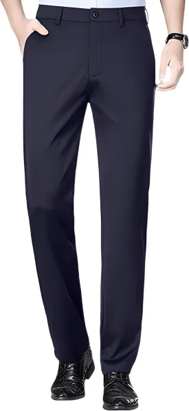 Mens Stretch Dress Pants, Men's Classic Fit Casual Pants Lightweight Flat Front Golf Work Suit Pants