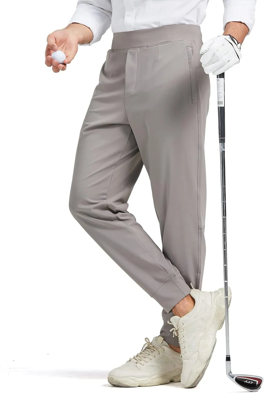 Men's Stretch Golf Sweatpants Pant with Zipper Pockets Tapered Athletic Joggers Track Workout Pants