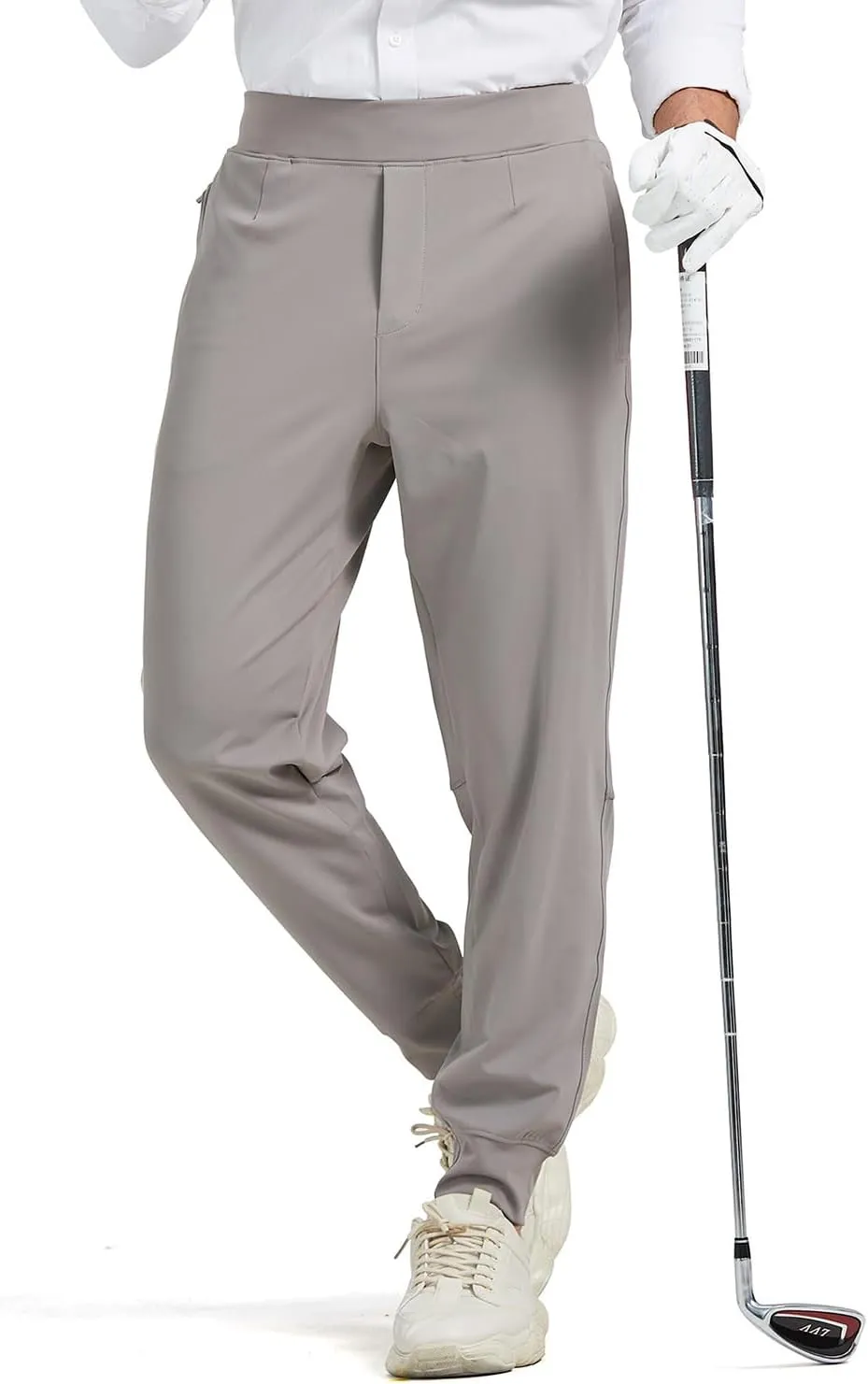 Men's Stretch Golf Sweatpants Pant with Zipper Pockets Tapered Athletic Joggers Track Workout Pants