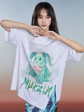 MUKZIN Loose 2-color Versatile Slit Casual Comfortable T-shirt