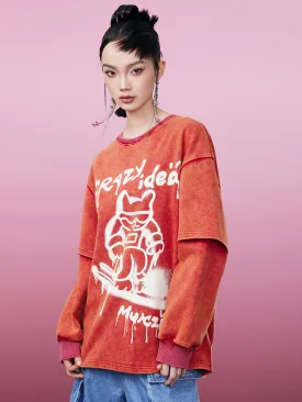 MUKZIN Spliced Casual Loose Comfortable Versatile T-shirt