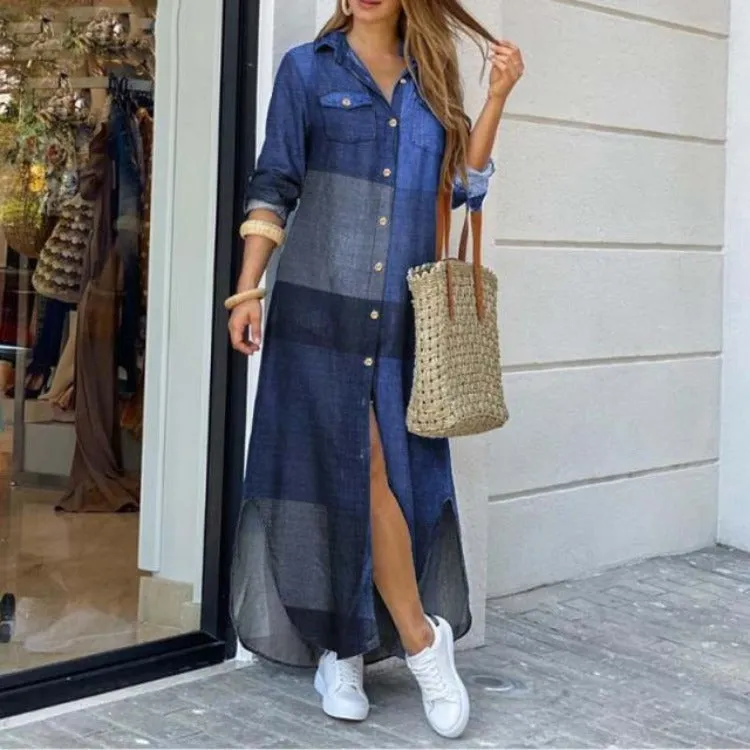 Print Casual Maxi Dresses Long Shirt Dress Women's Clothing Online