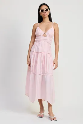 Ruffle Tie Back Maxi Dress