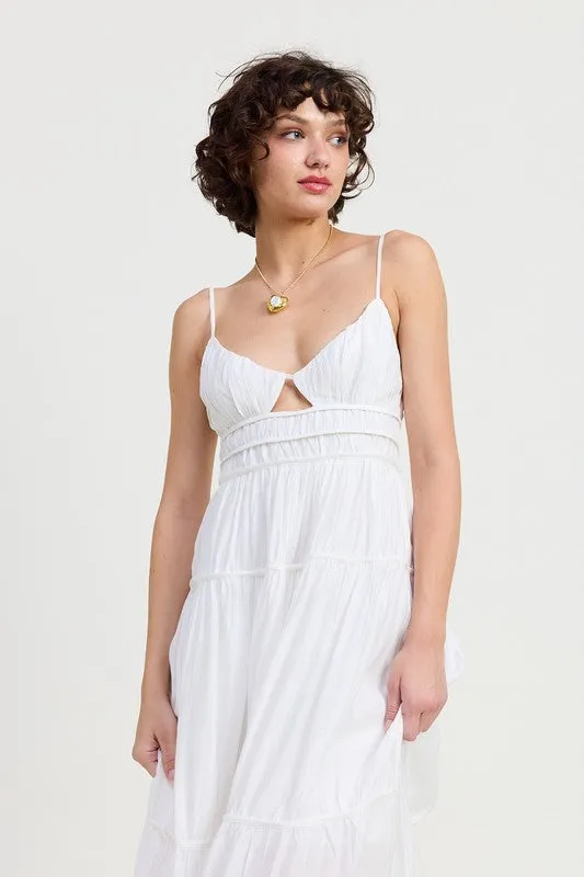 Ruffle Tie Back Maxi Dress