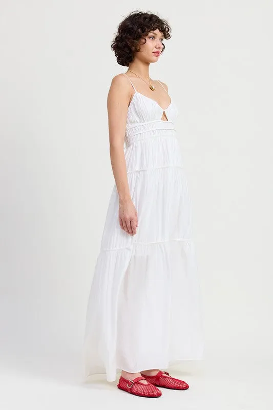 Ruffle Tie Back Maxi Dress