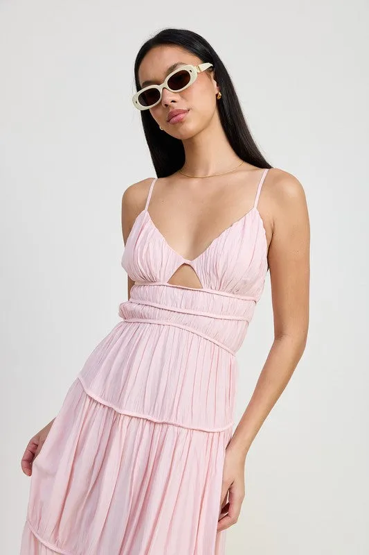 Ruffle Tie Back Maxi Dress