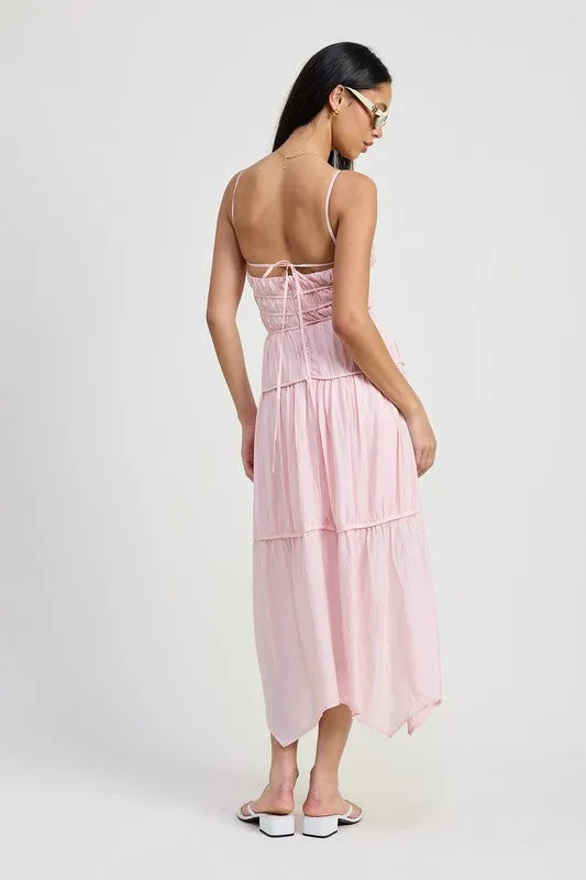 Ruffle Tie Back Maxi Dress