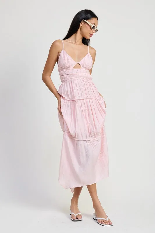 Ruffle Tie Back Maxi Dress