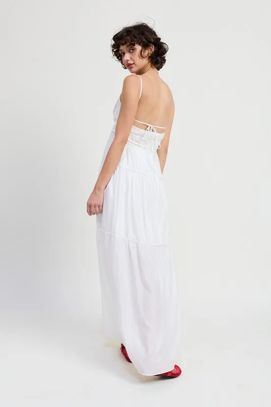 Ruffle Tie Back Maxi Dress
