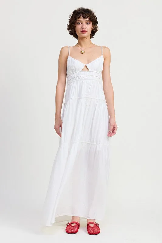 Ruffle Tie Back Maxi Dress