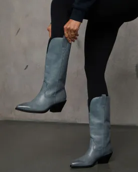 Saydie Faux Leather Western Boots