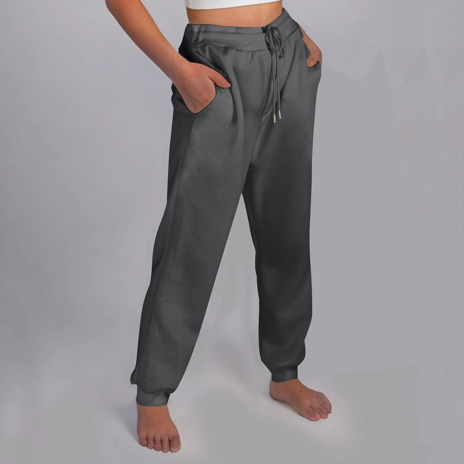 Sweatpants Women Summers Joggers Ladids Straight Leg Casual Harem Pants Drawstring Pant Cotton Solid S-3XL