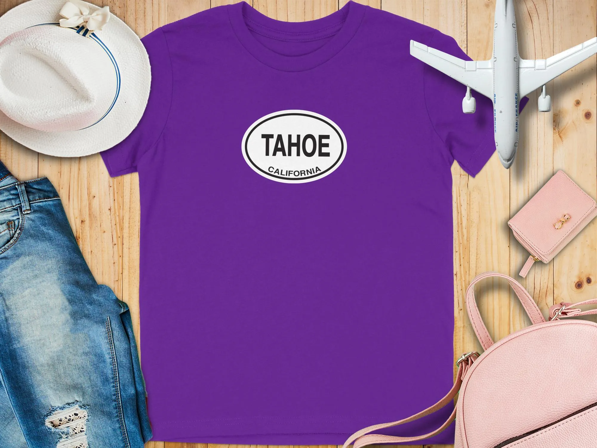 Tahoe California Graphic Print T-Shirts