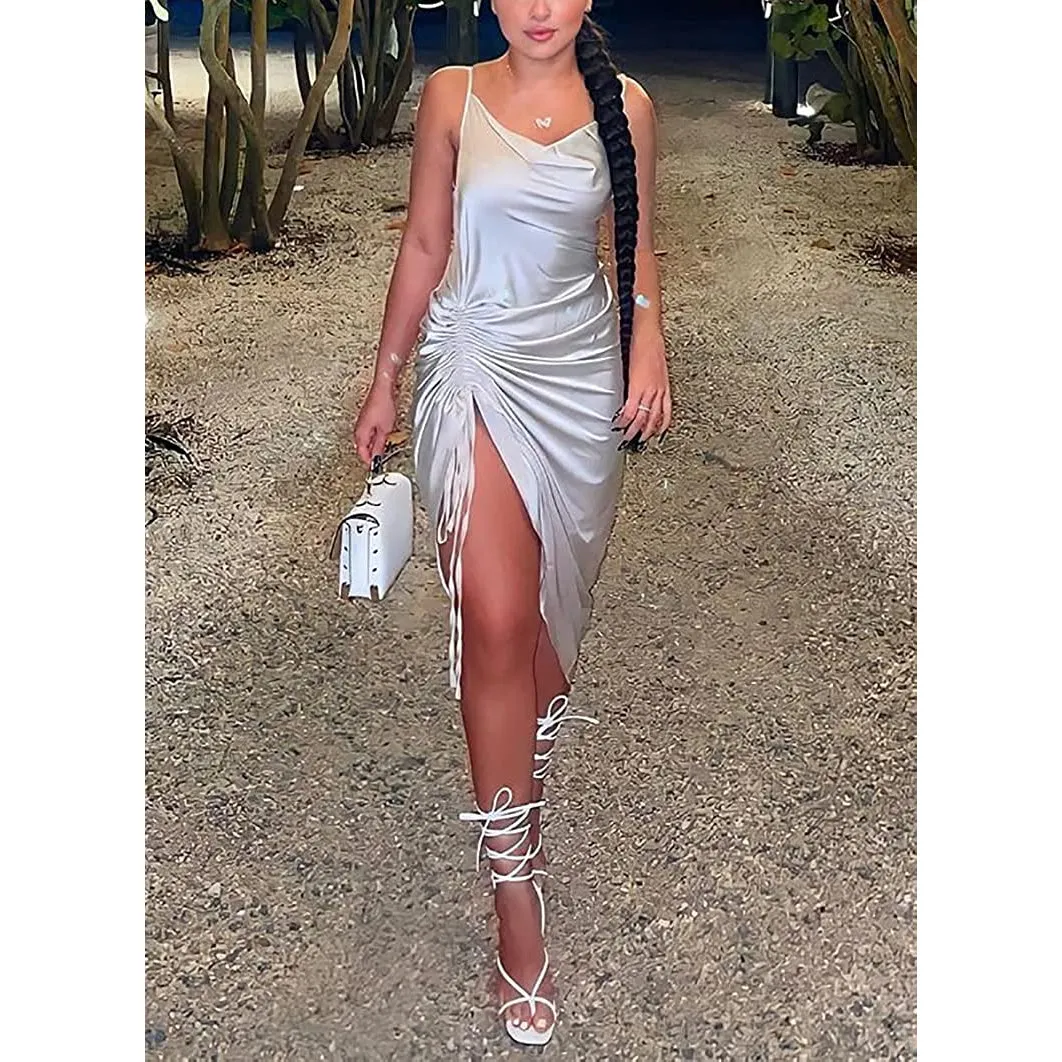 TastyHottie - Women's Satin Spaghetti Strap Dress