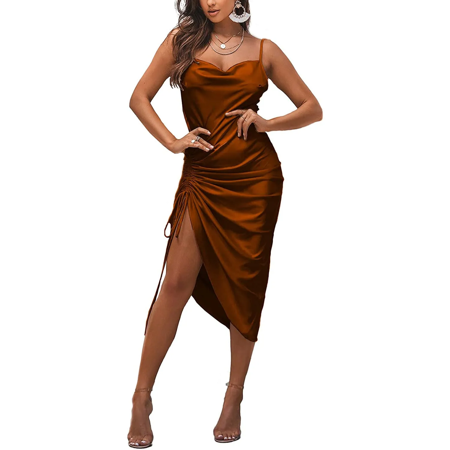 TastyHottie - Women's Satin Spaghetti Strap Dress