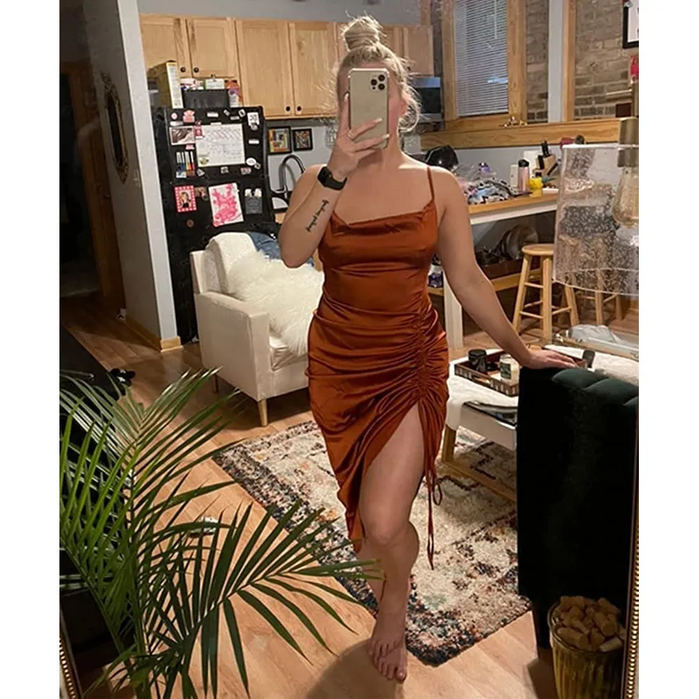TastyHottie - Women's Satin Spaghetti Strap Dress