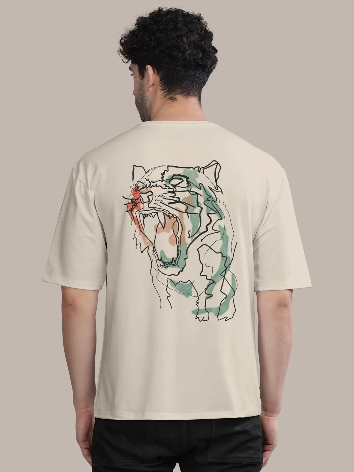 Trendy Cotton Blend Graphic Print Oversized T-Shirt for Men's