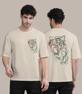 Trendy Cotton Blend Graphic Print Oversized T-Shirt for Men's