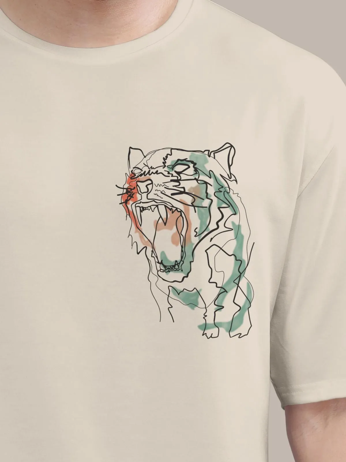 Trendy Cotton Blend Graphic Print Oversized T-Shirt for Men's